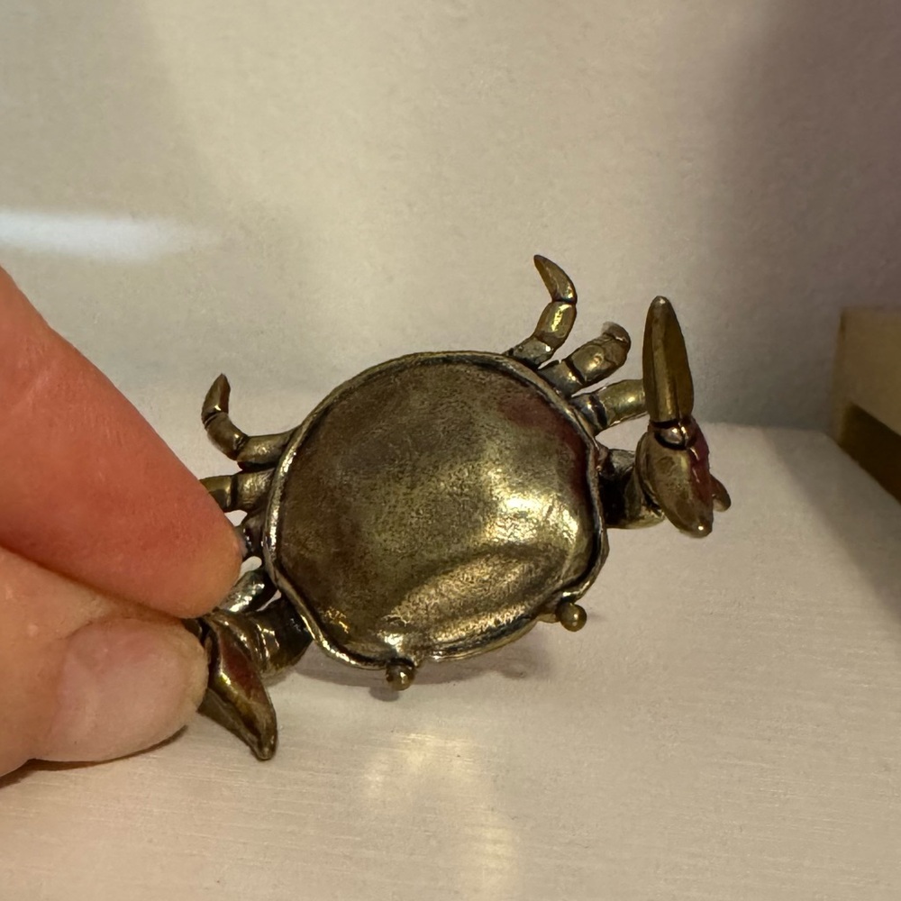 Brass Metal Decorative Crab Crawfish Pen Holder Desk Figurine - Picture 7 of 9